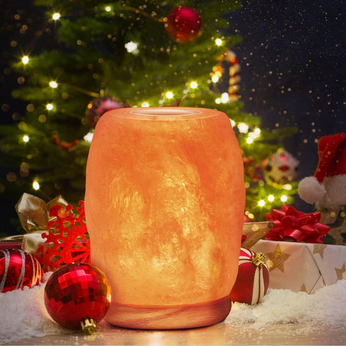 Aroma Salt Lamp With Wooden Base | HIMALAYAN GLOW